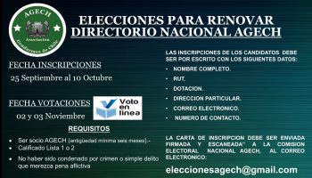 LLAMADO A ELECCIONES PARA RENOVAR EL DIRECTORIO NACIONAL AGECH PERIODO 2023-2025.